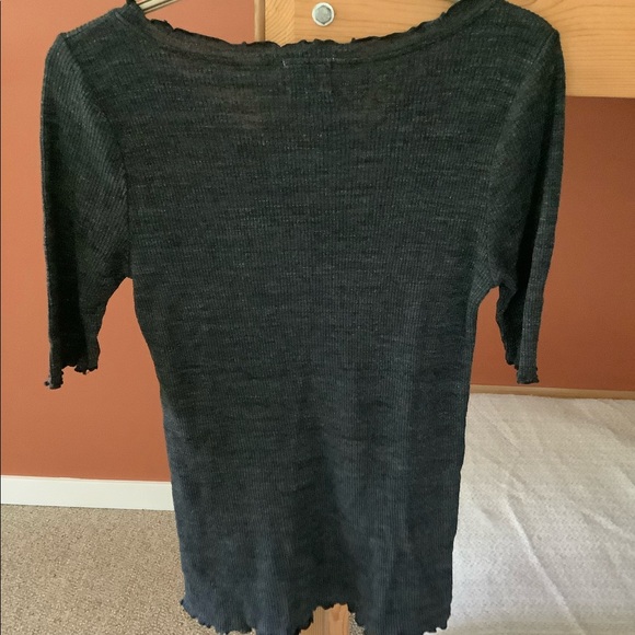 Tia (Anthropologie) ribbed lettuce hem top - Picture 6 of 7